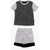 Nike Air Jordan Shorts And Awning Striped T-Shirt Set Gray