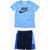 Nike Crew-Neck T-Shirt And Drawstring Waist Shorts Set Blue