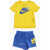 Nike Fleeced Cotton Shorts And T-Shirt Set Blue