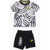 Nike Drawstring Waist And Animal Printed T-Shirt Set Black & White