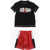 Nike Air Jordan Logo Printed T-Shirt And Shorts Set Black