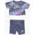 Nike Crew-Neck T-Shirt And Biker Shorts Set With Printed Logo Blue