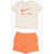 Nike Crew-Neck T-Shirt And Shorts Set Orange