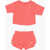 Nike Fluo Terry Lets Roll T-Shirt And Shorts Set Orange