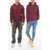 Diesel Solid Color S-Ginn Unisex Hoodie With Patch Logo Burgundy