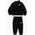 Nike Contrast Logoed Bands Joggers And Sweatshirt Set Black