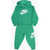 Nike Fleeced-Cotton Blend Club Joggers And Hoodie Set Green