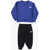 Nike Fleeced Cotton Blend Joggers And Snow Day Crew-Neck Sweatshi Blue