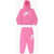 Nike Solid Color Hoodie And Joggers Set With Printed Logo Pink