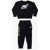 Nike Fleeced Joggers And Sweatshirt Set Black