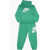 Nike Solid Color Hoodie And Joggers Set With Printed Logo Green