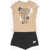 Nike Printed T-Shirt And Skort Set Beige