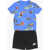 Nike Printed T-Shirt E Shorts Set Blue