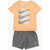 Nike Dri-Fit T-Shirt And Shorts Set With Printed Logo Orange