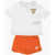 Nike Cotton Blend Shorts And T-Shirt Set With Embossed Logo Orange