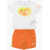 Nike Dri-Fit T-Shirt And Shorts Set With Printed Logo Orange