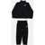 Nike Solid Color Sweatshirt And Joggers Set With Contrasting Logo Black