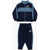 Nike All Over Logo Textured Club Joggers And Sweatshirts Set Blue