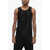 Jil Sander Crew Neck Stretch Viscose Tank Top Black