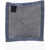 CORNELIANI Silk Pocket Square With Contrasting Edge Blue