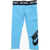 Nike Stretch Cotton Leggings With Printed Contrasting Logo Light Blue