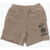 Nike Cotton Blend Shorts With Printed Logo Beige