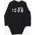 DSQUARED2 Icon Long Sleeved Crew-Neck Bodysuit With Contrasting Logo Black