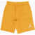 Nike Air Jordan Fleeced Cotton Shorts With Embroidered Logo Yellow