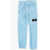 STONE ISLAND KIDS Corduroy Pants With Drawstring Waist Light Blue