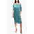 Gianluca Capannolo Short-Sleeved Judy Dress With Boat Neck Green