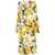 Dolce & Gabbana Dolce & Gabbana Rose Printed Organzino Silk Midi Dress YELLOW