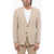 CORNELIANI Id Herringbone Linen Blend Blazer With Patch Pockets Beige