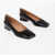 Maison Margiela Brushed Leather Ballerinas With Cut-Out Details Black