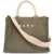 Marni Raffia-Effect Canvas Small Tote Bag DUSTY OLIVE