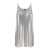 RABANNE Metallic Sleeveless Top With Spaghetti Straps And Chainmail In Tech Fabric Woman GREY