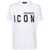 DSQUARED2 White Crewneck T-Shirt With Maxi Logo Print On The Front In Cotton Man WHITE