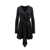 Alberta Ferretti Silk blend dress with frontal drapery Black