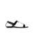 Saint Laurent Saint Laurent Cassandre Leather Flat Sandals Black