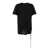 Rick Owens Black Crewneck T-Shirt With Oversized Band In Cotton Man Black