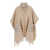 Herno 'Warmy' Beige High Neck Poncho With Patch Pockets In Wool And Nylon Woman Beige