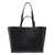 Pinko Black Large Tote Bag With Logo Charm In Grainy Leather Woman Black