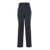 TOTÊME Blue Pinstriped Pants With High Waist And Belt Loops In Wool Blend Woman BLUE