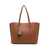 Tory Burch 'Perry' Brown Shopping Bag With Charm In Grainy Leather Woman Tory Burch BROWN