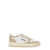 AUTRY 'Medalist' White And Beige Low Top Sneakers With Logo Patch In Leather Woman Beige