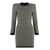 Balmain Balmain Geometric Jacquard Wool Dress Beige