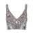 P.A.R.O.S.H. Grey Sleeveless Crop Top With Straps In Sequined Fabric Woman GREY