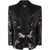 Balmain Balmain V-Neck Glitter Satin Tailored Jkt Clothing Black