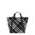 Burberry Cotton blend shoulder bag with Burberry Check motif Black