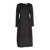 VICARIO CINQUE Balloon Skirt Dress in Milano Stitch with Side Pockets and Taffeta Hem and Cuffs Amelia. Loose fit. Black