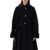 Patou Rib waist cropped coat Black